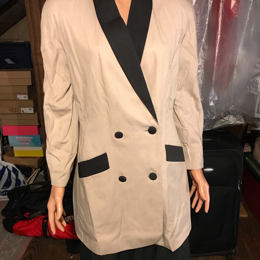 Women’s Beige & Black Skirt Suit by Apart Size 10